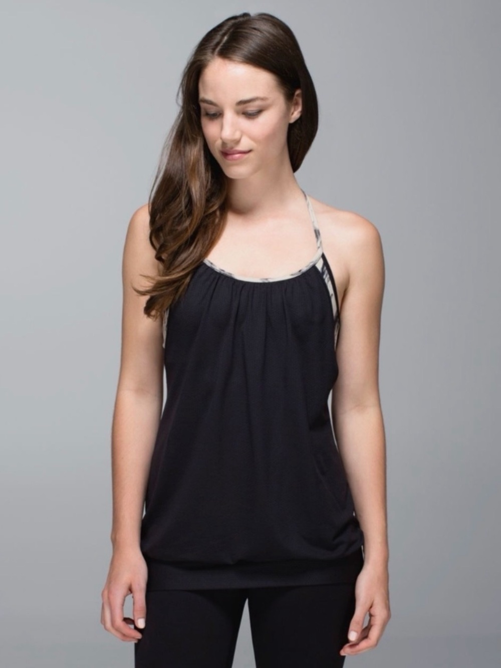 lululemon athletica No Limits Tank Top in Black and Mojave Tan